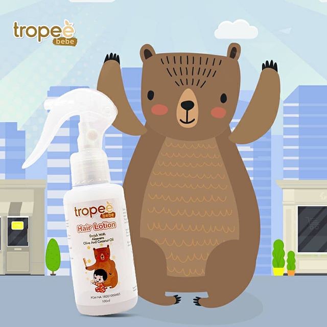 TROPEE BEBE Hair Lotion 100 ml with Aloevera + Olive + Coconut Oil / WINTER SKY + Rosemary + Tea tree oil - BPOM EXP 2025