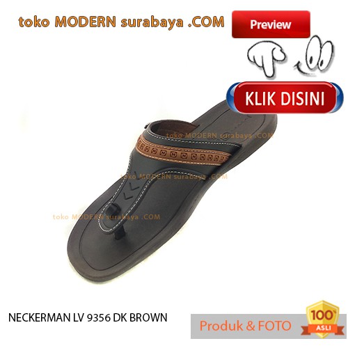 NECKERMAN LV 9356 DK BROWN sendal pria sopan casual flat flip flop