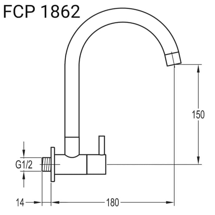 Tap PALOMA FCP 1862 Keran Kran Air Dingin Sink Wastafel Dapur Tembok