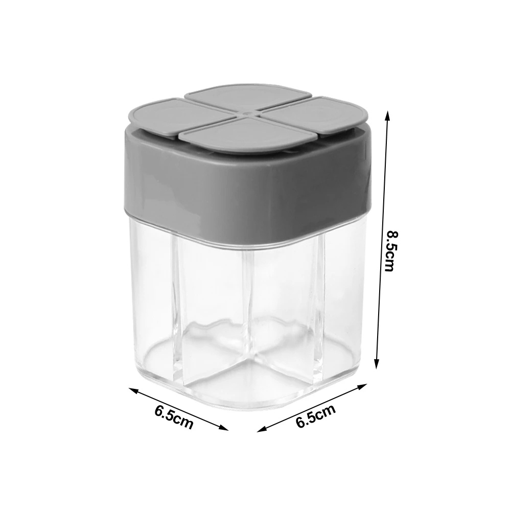 4 In 1 Botol Dispenser Garam Dan Merica Bahan Plastik Transparan Dengan Tutup Untuk Memasak BBQ