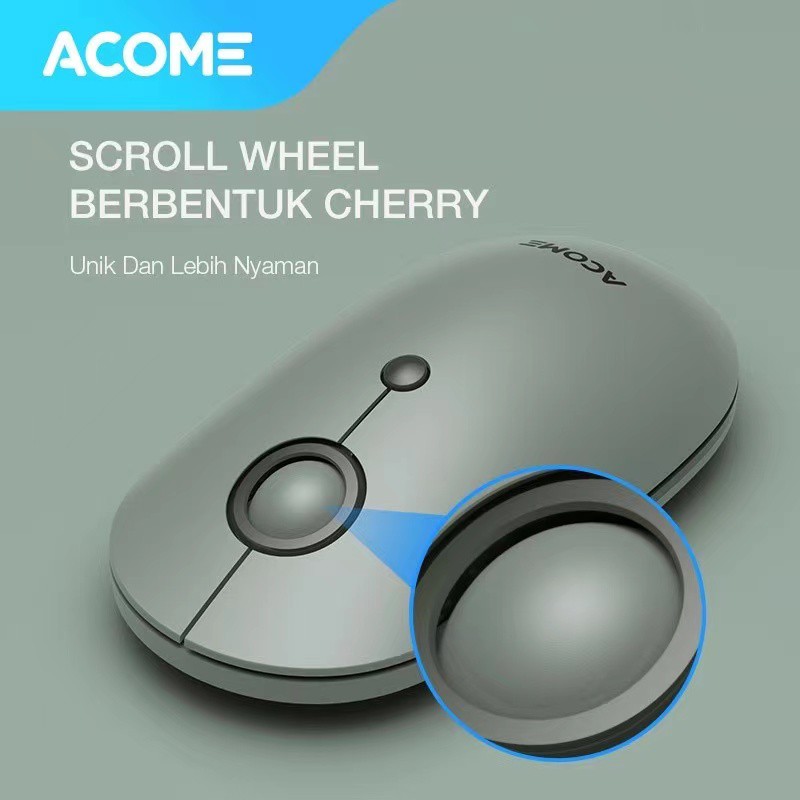 Acome Mouse Fashion Color Wireless Silent Click Ergonomic AM300 Garansi Resmi 1 Tahun