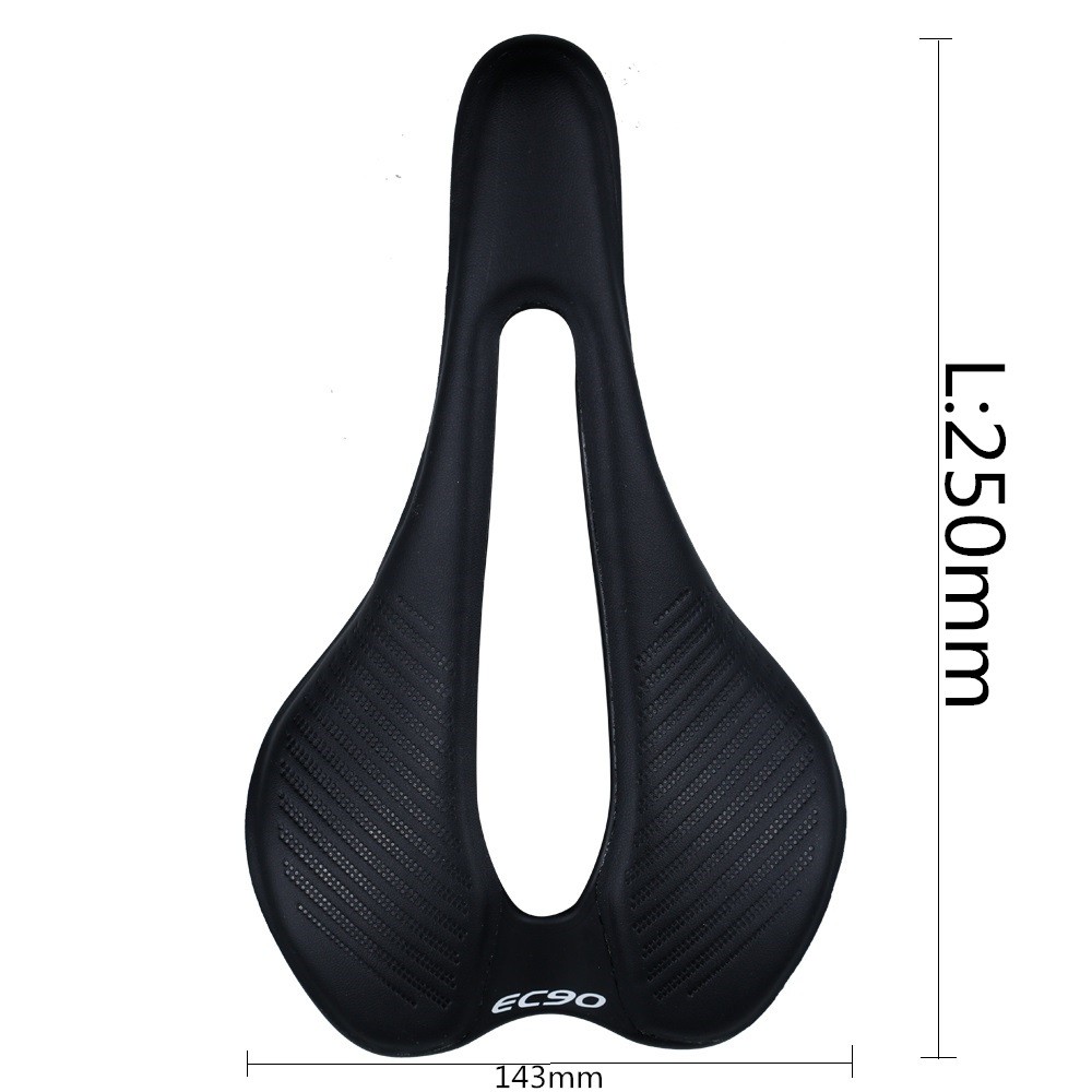 BISA COD Jok Sadel Sepeda Bike Saddle Fiber PU Leather Ultralight - EC90 - Black/Red