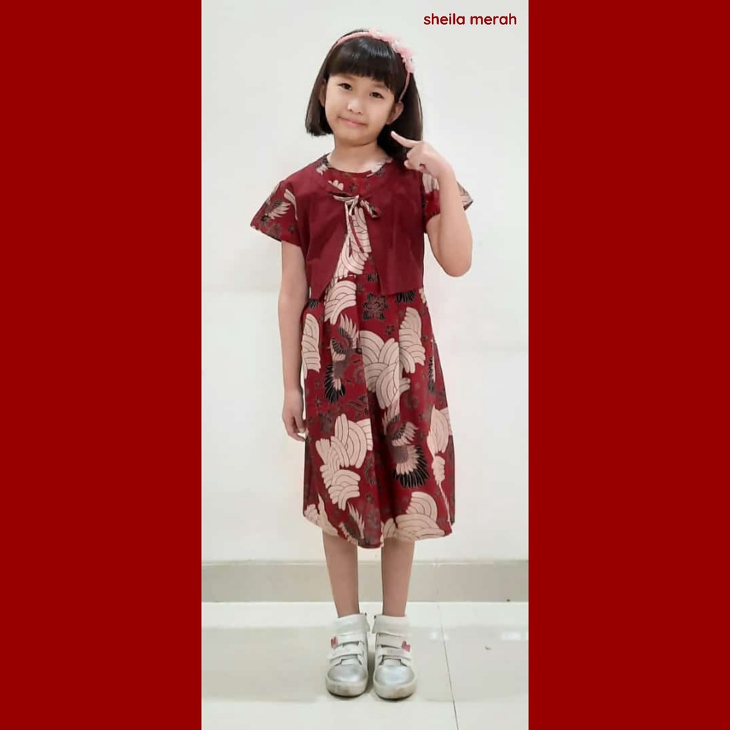 BATIK COUPLE KELUARGA SARIMBIT PASANGAN MUDA AYAH IBU ANAK  PREMIUM FAMILY JUMBO MODERN MURAH KEKINIAN TERBARU TUNIK DRESS SHEILA MERAH CAMISOLA CLOTHING