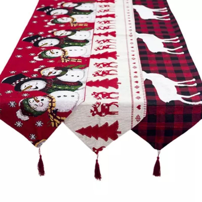 Table Runner Natal (Taplak Meja Natal) 180cm-Taplak Meja Motif Natal-Dekorasi Natal-Taplak Meja Tamu