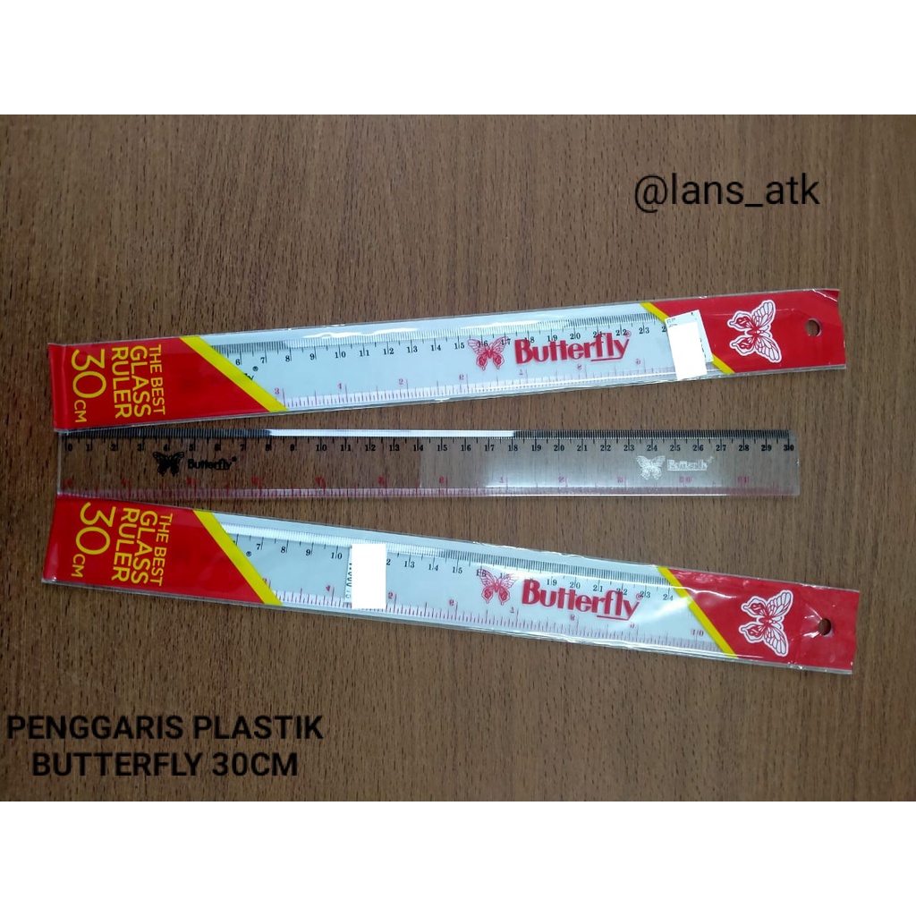 

PENGGARIS BUTTERFLY 30CM / RULER TRANSPARAN 30CM