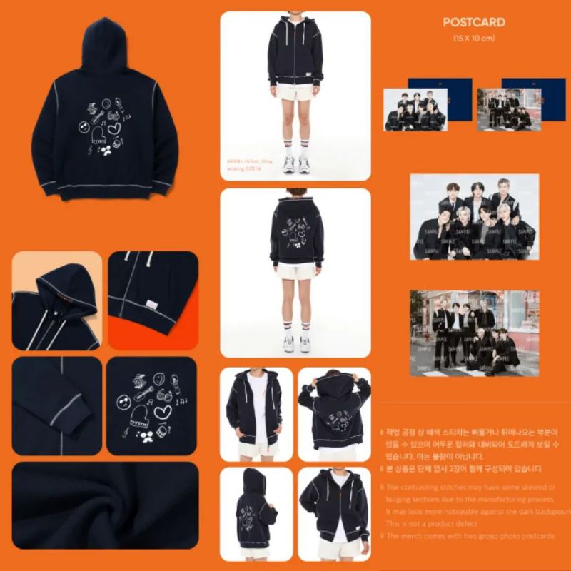 ready stok official Zip up Hoodie PTD merch bts