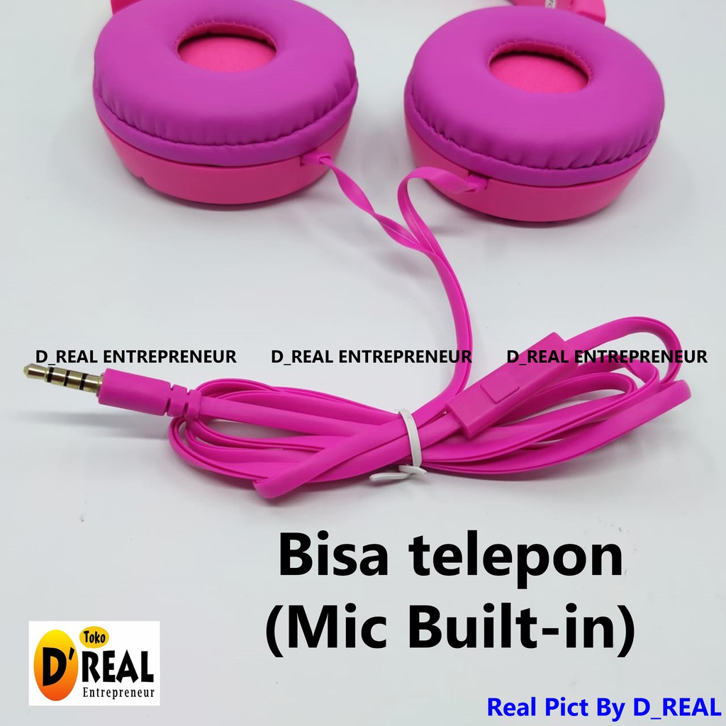 Headphone Bando Karakter Anak Plus Mic (Bisa Telepon &amp; Musik)