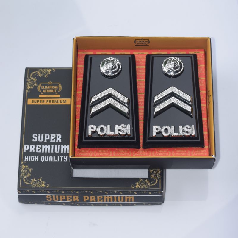 SATU PAKET HEMAT PANGKAT BRIPTU MONOGRAM KEWENANGAN POLRI / ATRIBUT POLRI / FUL AKRILIK GLOSY briptu polri pankat briptu PANGKAT POLISI BINTRARA