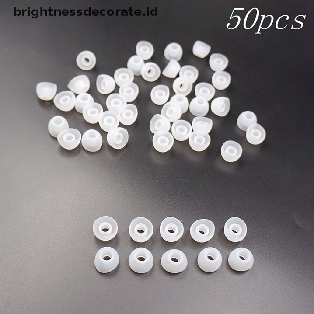 50pcs / Set Ear Pads Pengganti Bahan Silikon Ukuran 11mm Untuk Earphone In Ear