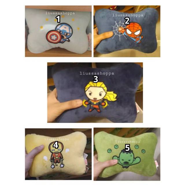 Bantal Mobil Miniso - Marvel Bone Pillow