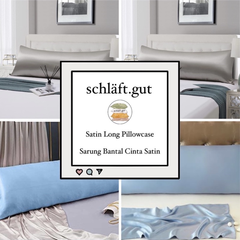 [PO] Sarung Bantal Cinta Satin Velvet - Satin Long Pillowcase