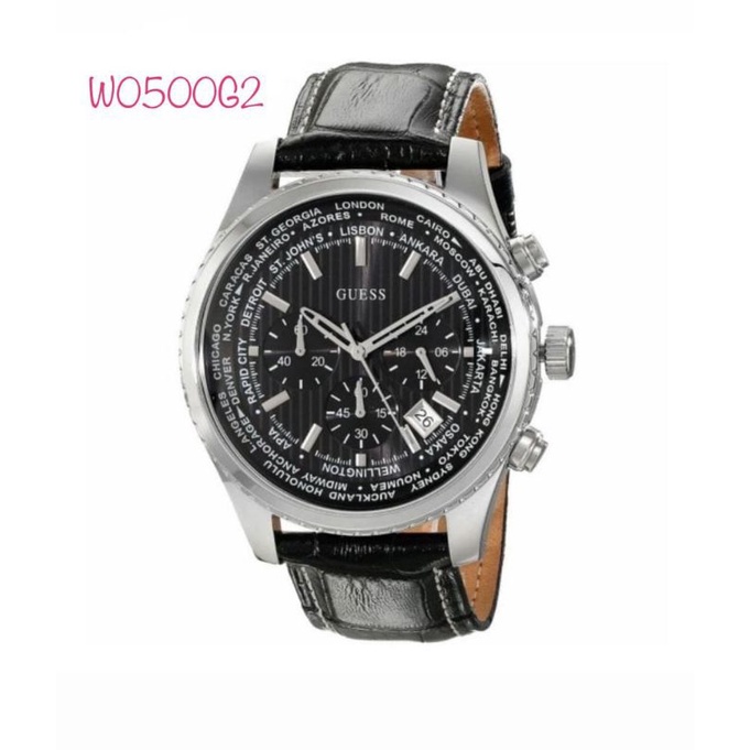 JAM TANGAN GUESS PRIA W0500G2 STRAP LEATHER ORIGINAL BM
