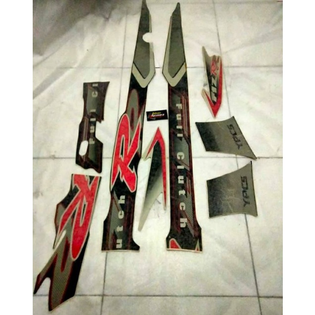 striping laminasi F1zr silver hitam