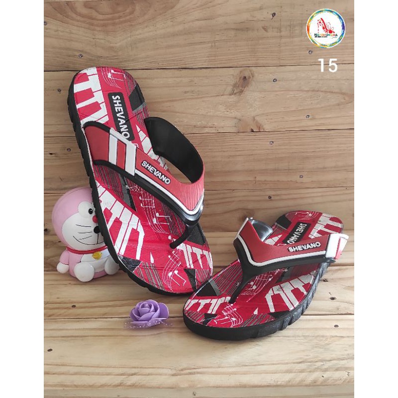 Sandal Shevano cowok atau laki laki karet japit
