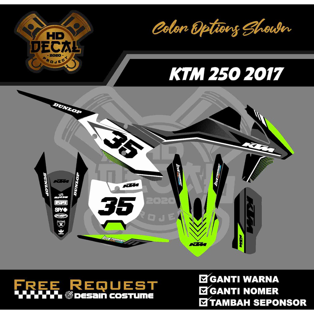 DECAL KTM 250 2017 DECAL KTM SIXDAY DECAL KTM 16