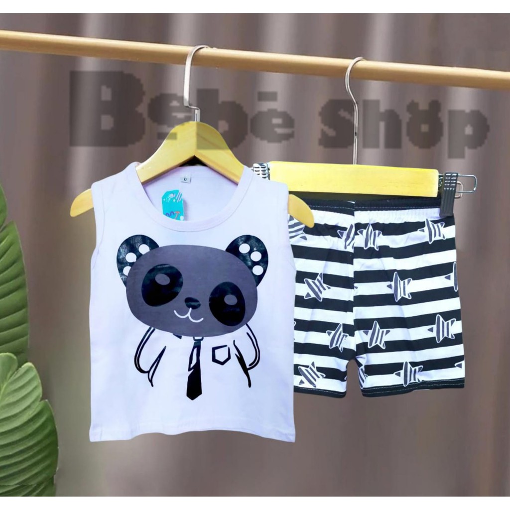 Setelan Baju Lekbong Anak Karakter Panda Usia 0 Sampai 7 Tahun