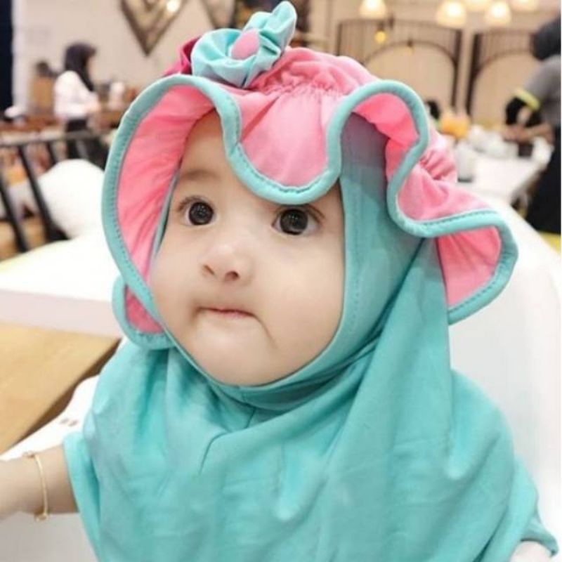 jilbab anak bayi topi polos allsize 0-3th / Hijab baby