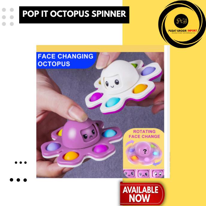 Ready (Pg) Pop It Simple Dimple Spinner Gurita Berubah Ekspresi