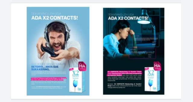 (GROSIR 16.500AN) Tetes Mata x2 Contacts With HA Hydroloc 15ML / Tetes Mata Softlens X2