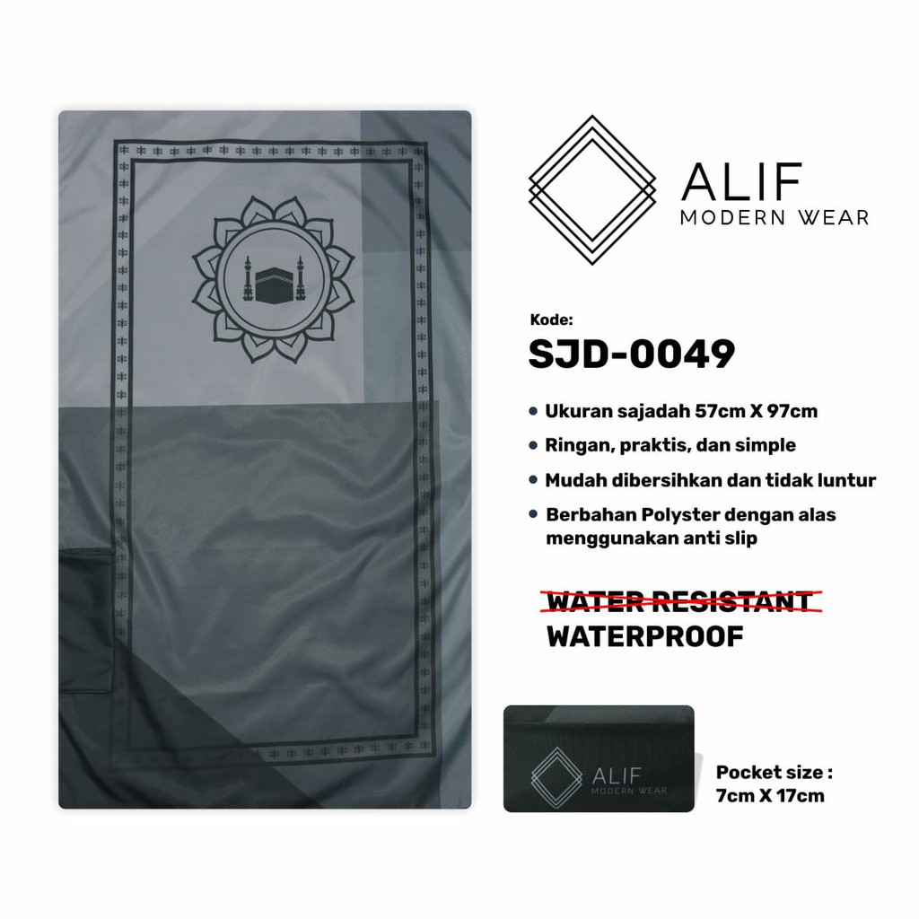 ALIF SAJADAH TRAVEL / SAKU / PORTABLE / WATERPROOF ( ALIF MODERN WEAR SJD-0049 )
