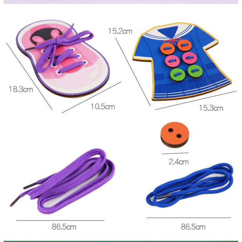 WE MAINAN EDUKASI MONTESSORI MERONCE 1 SET BAJU DAN SEPATU  / TREEHOLE TREADING TOYS
