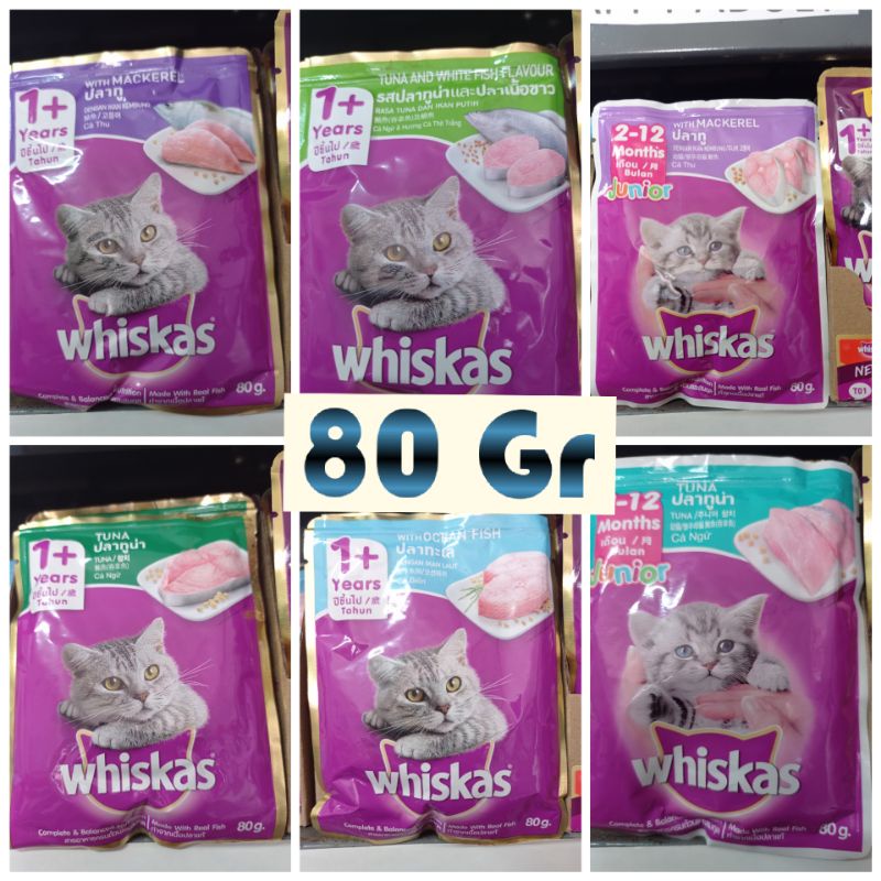 Whiskas pouch All varian 85 gr makanan kucing