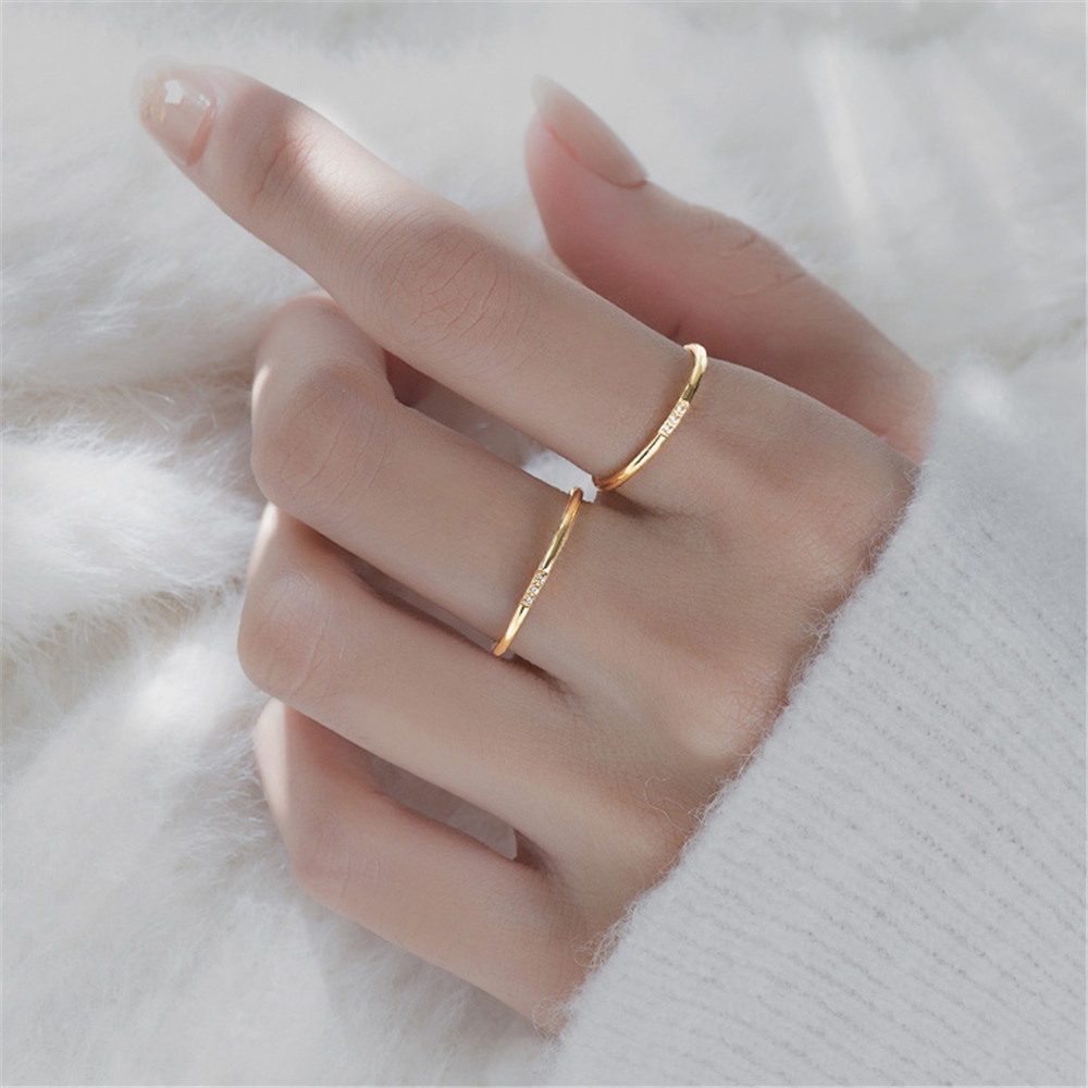 1pc Cincin Berlian Bahan Titanium Untuk Wanita