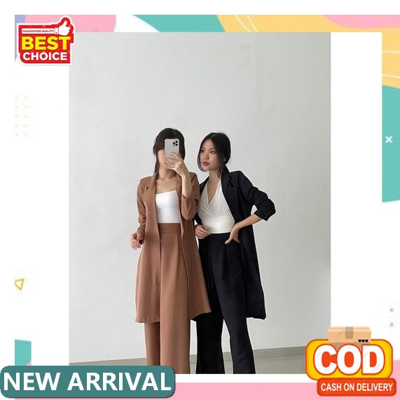 Blazer Kantor Wanita Atasan Jas Cewek Woman Office Blazer By Mambaok - Hitam, M 0Jas Wanita Jas Kant