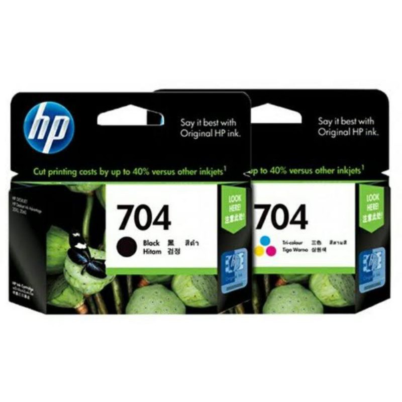 Jual Tinta Cartridge Hp 704 Black Dan 704 Colour Original For Ink Advantage 2010 Printer K010a 1458