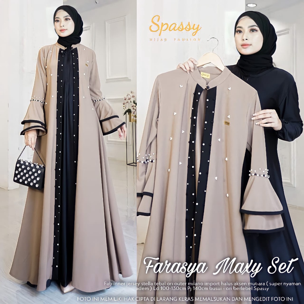 FARASYA SET MAXY/ DRESS 2 IN 1 / DAPAT DRESS DAN OUTER DRESS / DRESS MUSLIM KEKINIAN / BY ORI SPASSY