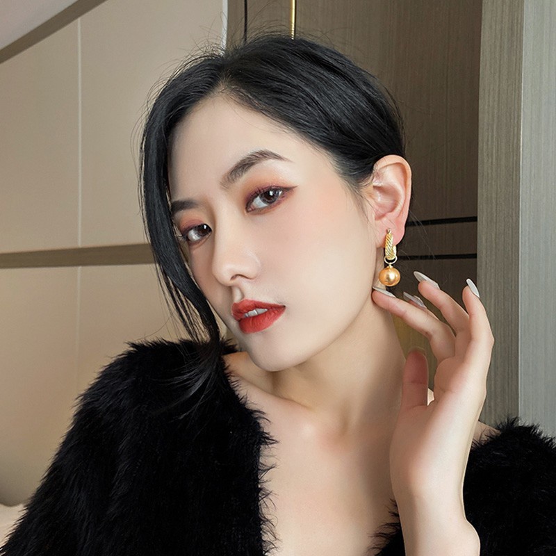 Anting Mutiara Gaya Retro Korea Hong Kong Untuk Wanita