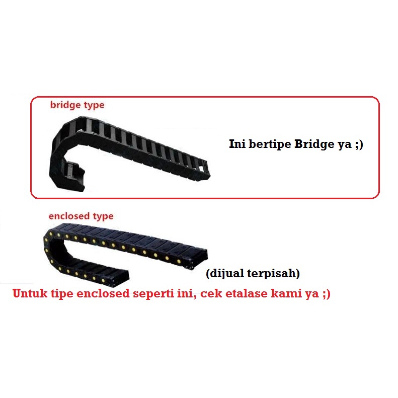 [HAEBOT] Kabel Cable Drag Chain Dragchain Bridge Open 35x75 mm 150cm Type CNC Wire Carrier Plastic Industri Mekanik Towline Mesin Pembawa Rantai Kabel 35 x 75 mm