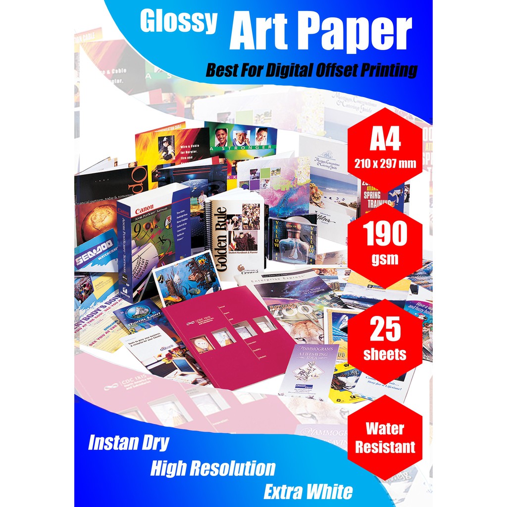 ONE Print Kertas Printer Art Paper Ukuran A4 190 gsm isi 25 sheets