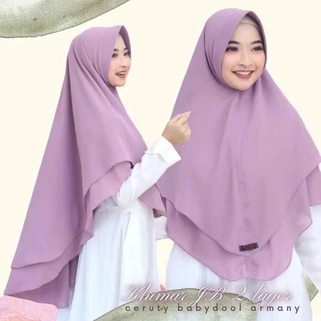 PROMO !! KHIMAR CERUTY 2 LAYER JUMBO POLOS ORIGINAL RIZKY COLECTION BEST SELLER || KHIMAR JUMBO POLOS TERMURAH || KHIMAR CERUTY 2 LAYER