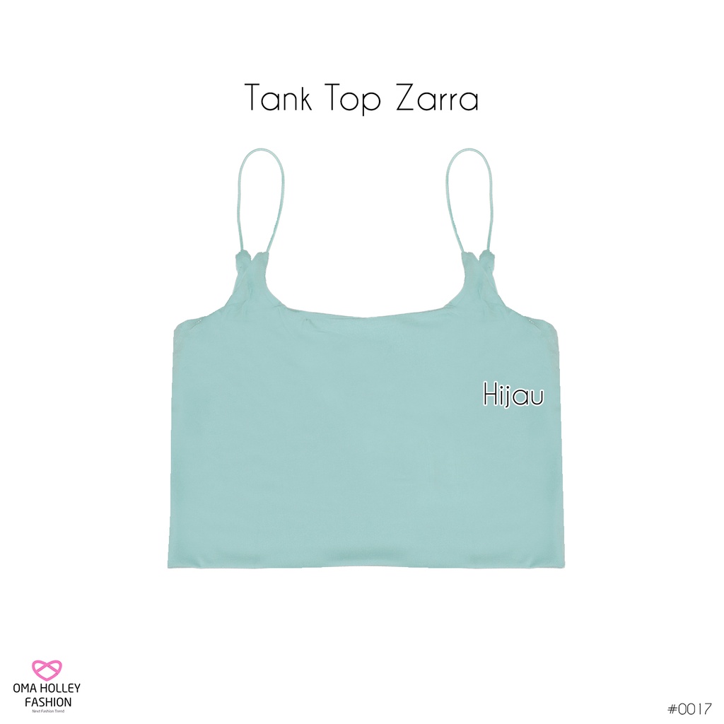 (COD) OH Fashion Zarra Tank top wanita tali spaghetti crop top #0017-Hijau