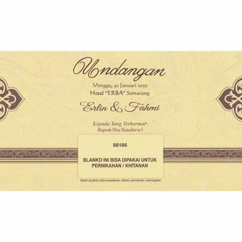 Blangko Undangan Erba 88166