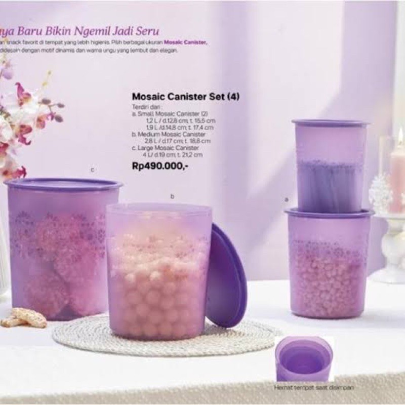 mosaic canister set ungu