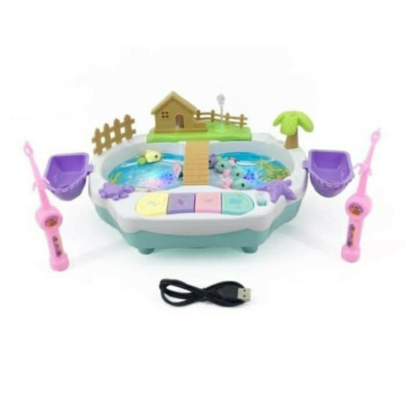 Mainan Happy Fishing pancingan nyala &amp; musik fishing game TANPA SELUNCURAN
