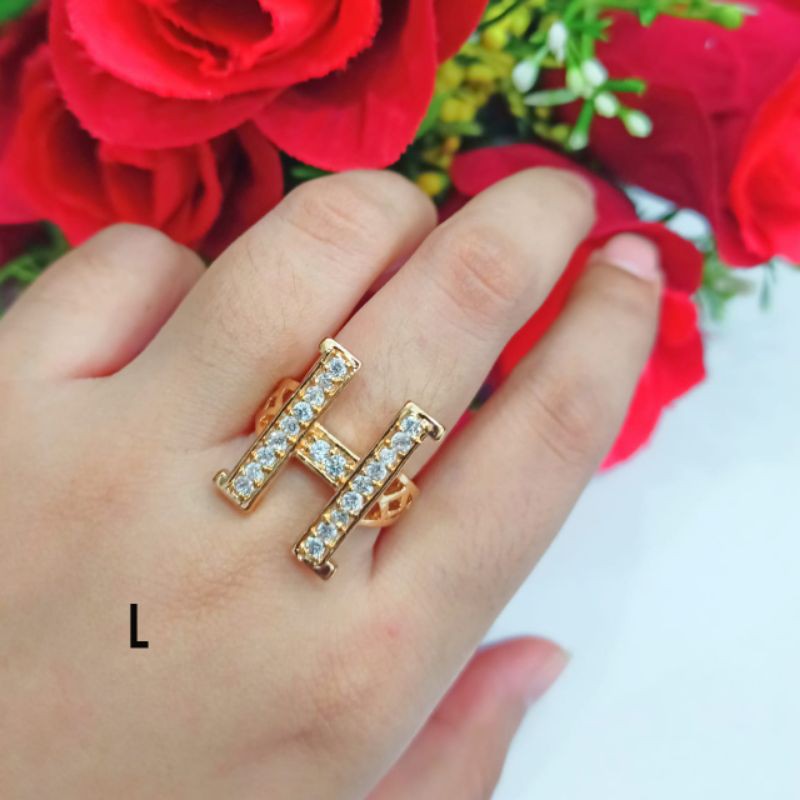 NEW!! TERBARU PERHIASAN WANITA TITANIUM CINCIN PRIA WANITA MEWAH ELEGAN LAPIS EMAS 24K MOTIF PILIHAN