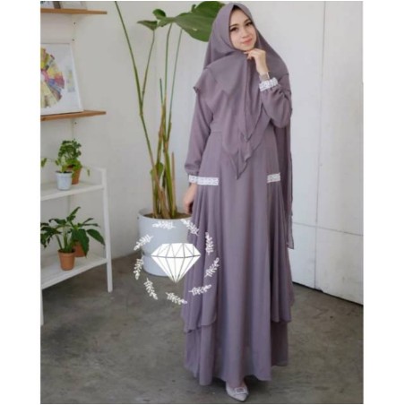 Baju Gamis Syari Set Syar I asdf Muslim Pesta Fashion Wanita Remaja Murah Terbaru Dress Polos 2021