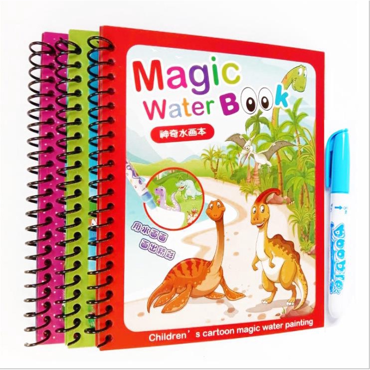 Buku Mewarnai Air Magic Ajaib Dinosaurus Ikan Thomas Mikey Ultraman