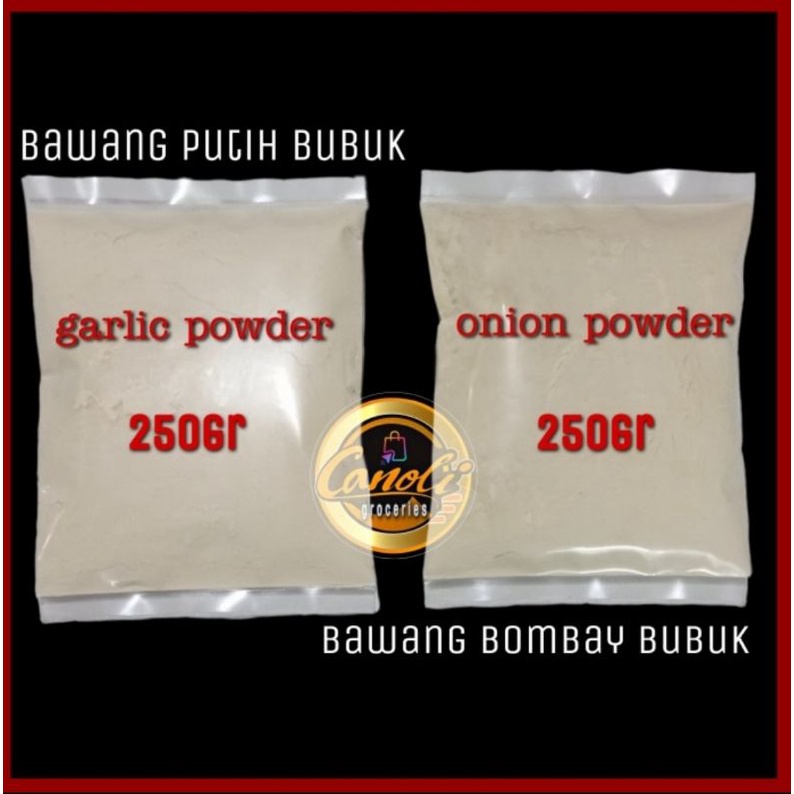 bawang putih bubuk / garlic powder 250gr / onion powder / bombay bubuk