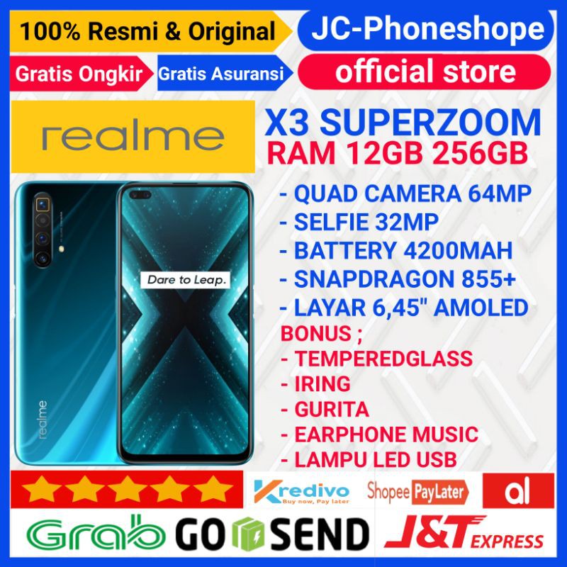 REALME X3 SUPERZOOM RAM 12GB 256GB GARANSI RESMI - BONUS