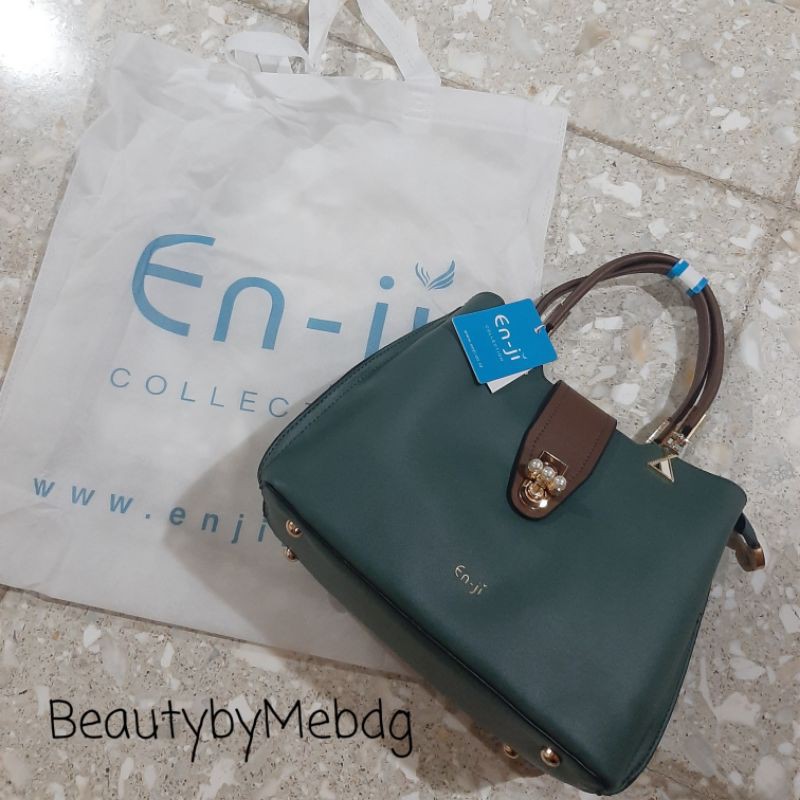 En-ji Hinori handbag - Green / Hinori - Black /Hinori - Khaki / tas wanita enji by palomino