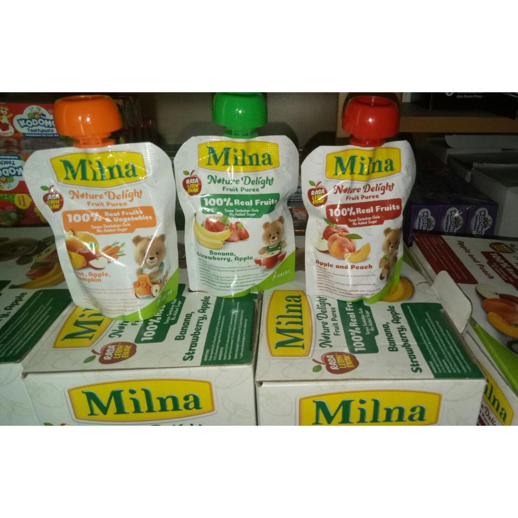 Milna Nature Delight Fruit Pure 80g / Sari buah makanan bayi / Mpasi bayi 1 tahun+