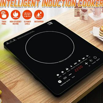 Kompor Induksi Elektrik 2200W Untuk Memasak Warna Hitam Jeraandini