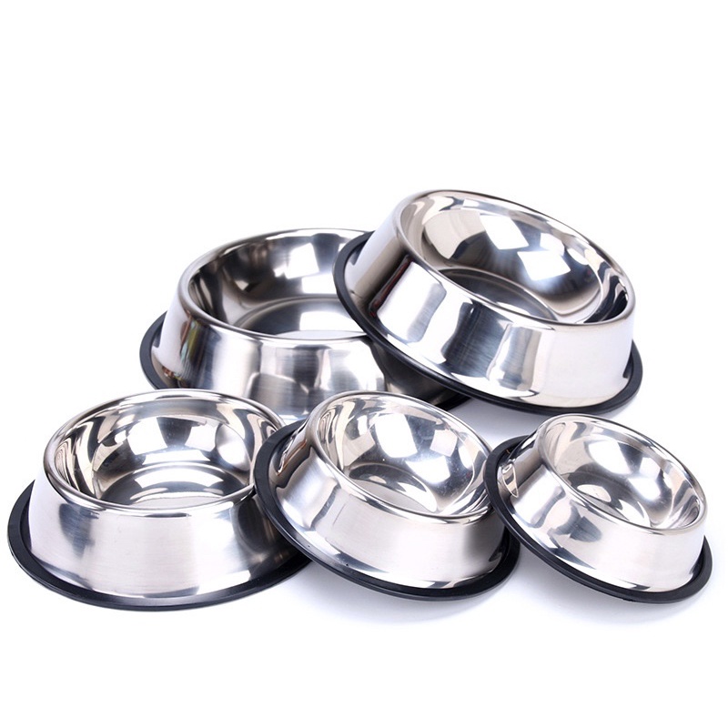 Mangkok stainless anjing kucing tempat makan minum hewan bowl feeder