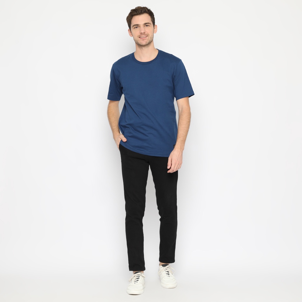 RS31 T-Shirt Navy Basic - Kaos Polos Lengan Pendek Biru Dongker Soft Combed 30s Super Big Size Jumbo