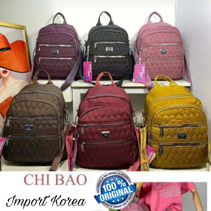 ORIGINAL Tas Ransel Chibao 3 Fungsi IMPORT KOREA Tebal Anti Air Elegan Design Terbaru Best Seller