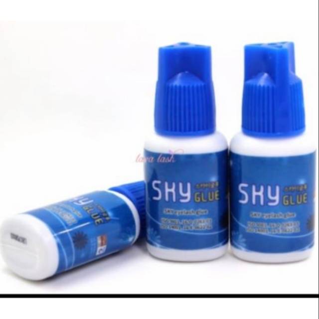 Sky Glue tutup biru lem eyelash extension Clear / bening